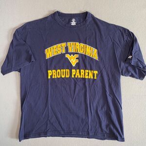 West Virginia University T Shirt "Proud Parent" Russell Athletics Men’s XL Blue